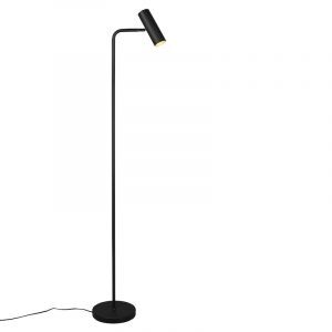 Lampada da terra moderna nera, Kaso, con interruttore