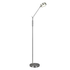 Piantana da lettura da terra moderna in nichel, Marjon, 6W, bianco regolabile tra caldo e freddo LED, controllo touch