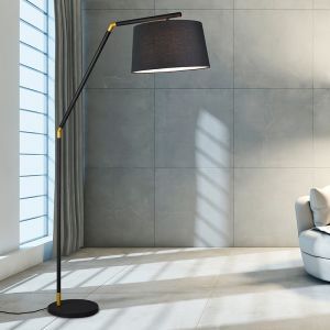 Lampada ad arco moderna nera, Lendy, con interruttore