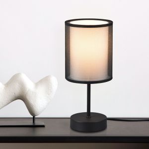 Lampada da tavolo moderna antracite, Mirle, con interruttore