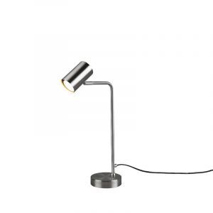 Lampada da tavolo moderna in nichel, Kaso, con interruttore