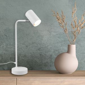 Lampada da tavolo moderna bianca, Kaso, con interruttore