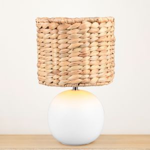 Lampada da tavolo rustica marrone, Minouk, con interruttore
