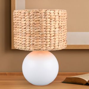 Lampada da tavolo rustica marrone, Minouk, con interruttore