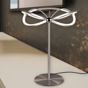 Lampada da tavolo moderna in nichel, Remy, 20W, 3000K LED, con interruttore