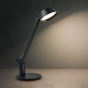 Lampada da scrivania moderna nera, Lindi, 5W, bianco regolabile tra caldo e freddo LED, controllo touch