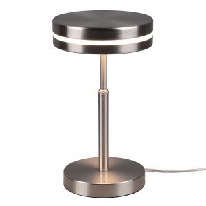 Lampada da tavolo moderna in nichel, Marjon, 6W, 3000K LED, con interruttore