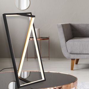 Lampada da tavolo moderna nera, Chadi, 9W, bianco regolabile tra caldo e freddo LED, controllo touch