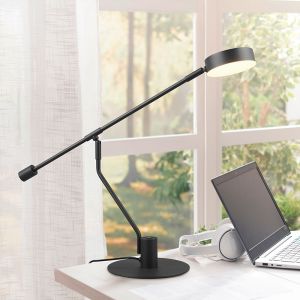 Lampada da tavolo moderna nera, Koendert, 6W, white switch LED, controllo touch