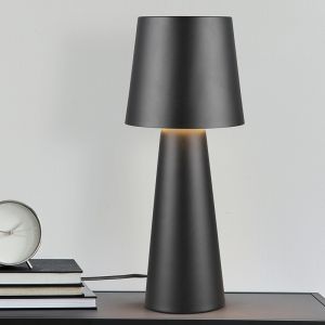 Lampada da tavolo moderna nera, Lillyam, con interruttore