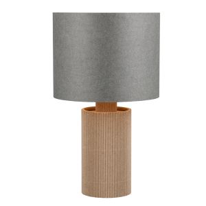 Lampada da tavolo rustica grigia, Stach, con interruttore