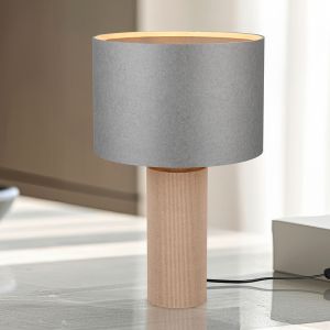 Lampada da tavolo rustica grigia, Stach, con interruttore
