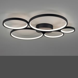 Plafoniera moderna nera, Robon, 49W, 3000K LED