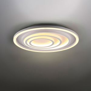 Plafoniera moderna bianca, Carolijn, 40W, bianco regolabile tra caldo e freddo LED, con telecomando