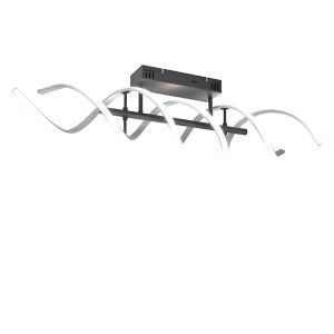 Lampada da soffitto design cromata, Sylvian, 41W, bianco regolabile tra caldo e freddo LED, dimmer in 3 fasi