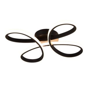 Lampada da soffitto design nera, Vikash, 25W, 3000K LED, dimmer in 3 fasi