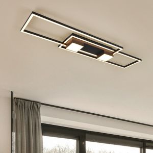 Plafoniera design nera, Sohaib, 37W, bianco regolabile tra caldo e freddo LED, dimmer in 3 fasi