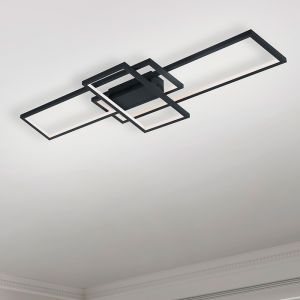 Plafoniera moderna antracite, Jetse, 36W, RGBW LED, con telecomando
