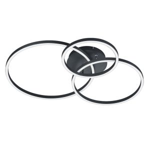 Plafoniera moderna nera, Elze, 28W, RGBW LED, con telecomando