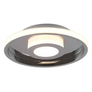 Lampada da soffitto da bagno moderna cromata, Kayla, 28W, 3000K LED, IP44