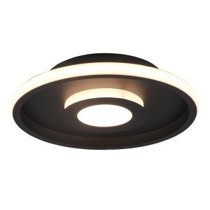 Lampada da soffitto da bagno moderna nera, Kayla, 28W, 3000K LED, IP44