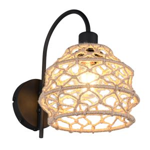 Applique da parete rustica marrone, Liduina, con interruttore