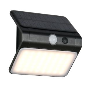 Applique da esterno solare nera in plastica, Mijs, 2,5W, 4000K LED, IP44