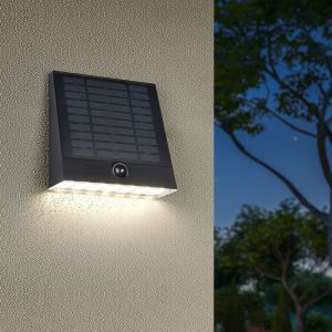 Applique da esterno solare moderna nera, Pontus, 6W, 4000K LED, IP44