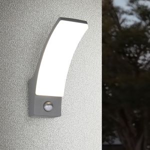 Applique da esterno con sensore di movimento moderna antracite, Popke, 12,5W, 4000K LED, IP44