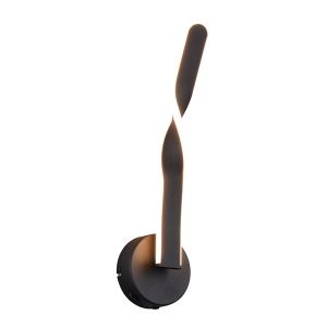 Applique da parete design nera, Quirinus, 11W, 4000K LED, con interruttore