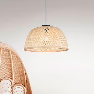 Lampada a sospensione in rattan marrone, Laut
