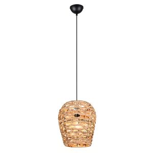 Lampada a sospensione in rattan marrone, Lycke