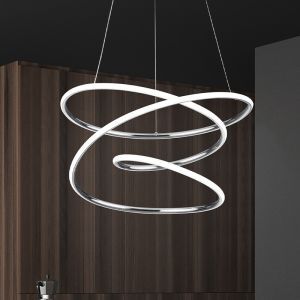 Lampada a sospensione design cromata, Marell, 36W, 4000K LED, dimmer in 3 fasi