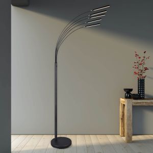 Lampada da terra moderna nera, Ekram, 3,5W, 3000K LED, con interruttore