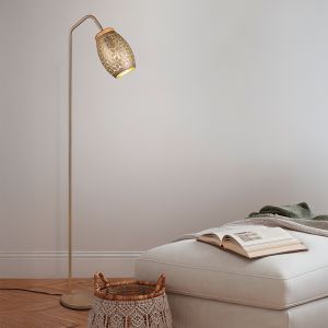 Lampada da terra moderna marrone, Delana, con interruttore