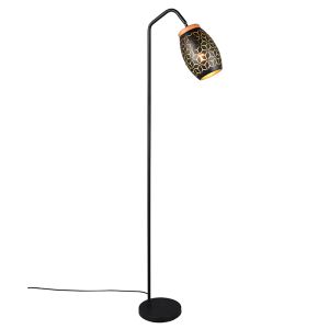 Lampada da terra moderna nera, Delana, con interruttore
