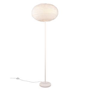 Lampada da terra beige in tessuto, Vijay, con interruttore