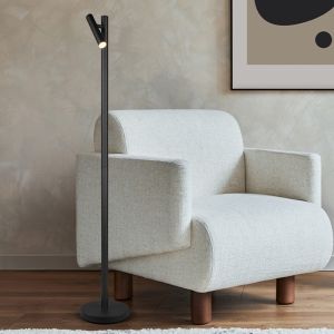 Lampada da terra ricaricabile moderna nera, Peniguet, 3W, bianco regolabile tra caldo e freddo LED, controllo touch