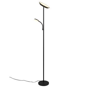 Lampada da terra moderna nera, Shahid, 17W, bianco regolabile tra caldo e freddo LED, controllo touch