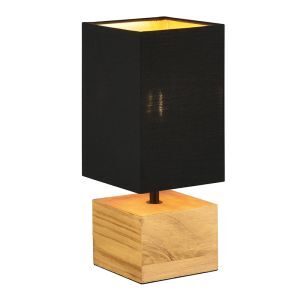 Lampada da tavolo in legno marrone, Job, con interruttore