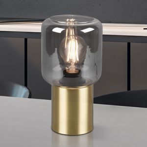 Lampada da tavolo moderna in ottone, Gail, con interruttore