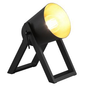 Lampada da tavolo moderna nera, Sacha, con interruttore