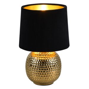 Lampada da tavolo in ceramica dorata, Jorre, con interruttore