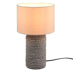 Lampada da tavolo in ceramica marrone, Boban, con interruttore