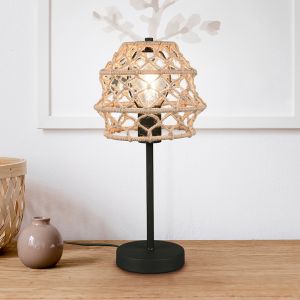 Lampada da tavolo rustica marrone, Liduina, con interruttore