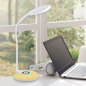 Lampada da scrivania moderna bianca, Zetan, 3W, RGBW LED, controllo touch