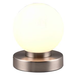 Lampada da tavolo in nichel metallo, Serdal, con interruttore