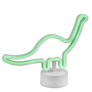 Lampada da tavolo per bambini bianca in plastica, Dino, 2W, 3000K LED, con interruttore