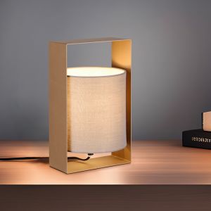 Lampada da tavolo moderna marrone, Radhika, con interruttore