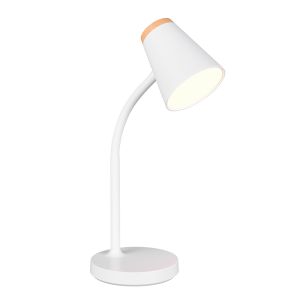 Lampada da tavolo moderna bianca, Rahul, 4,5W, 3000K LED, con interruttore